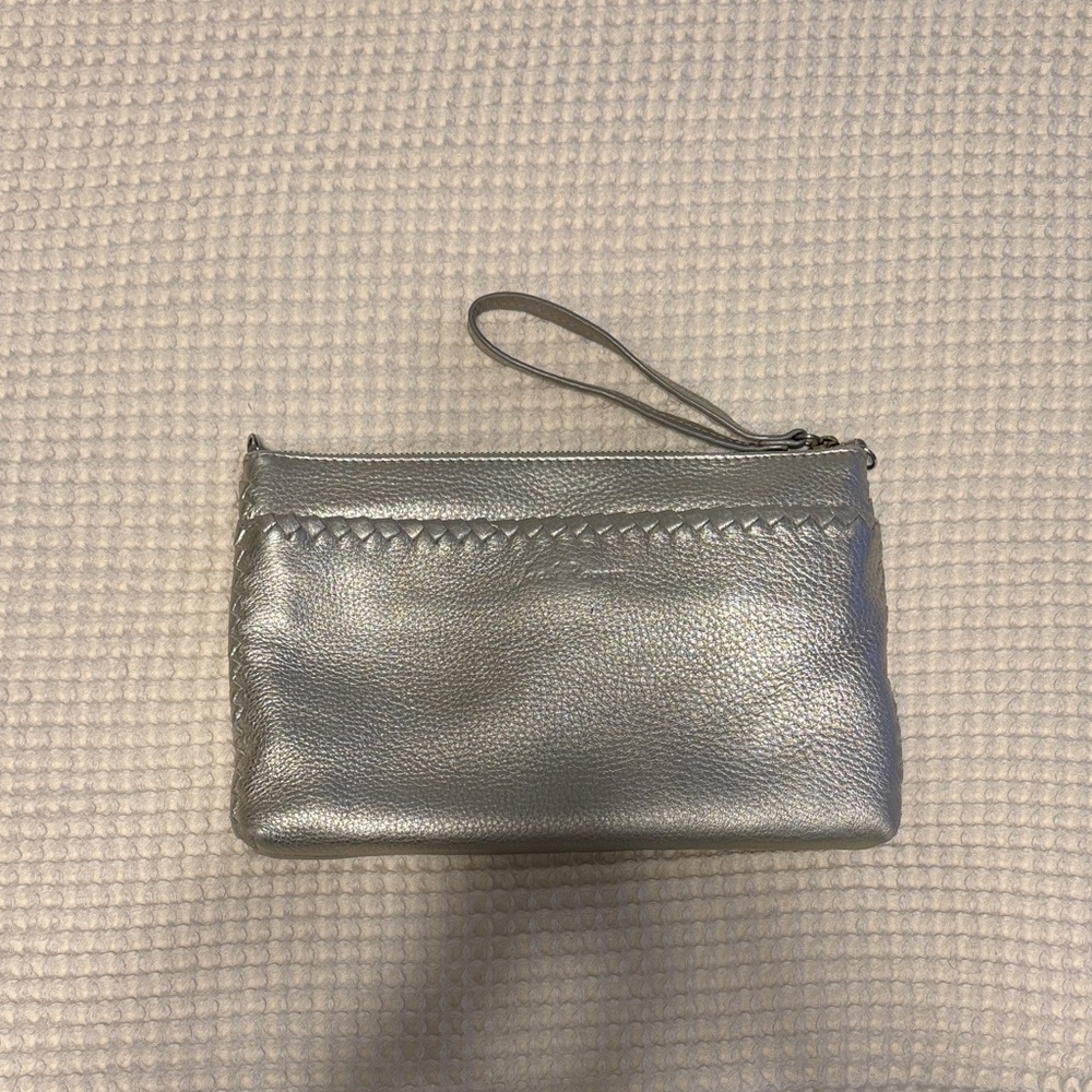 Jack Rogers Metallic Silver Wristlet